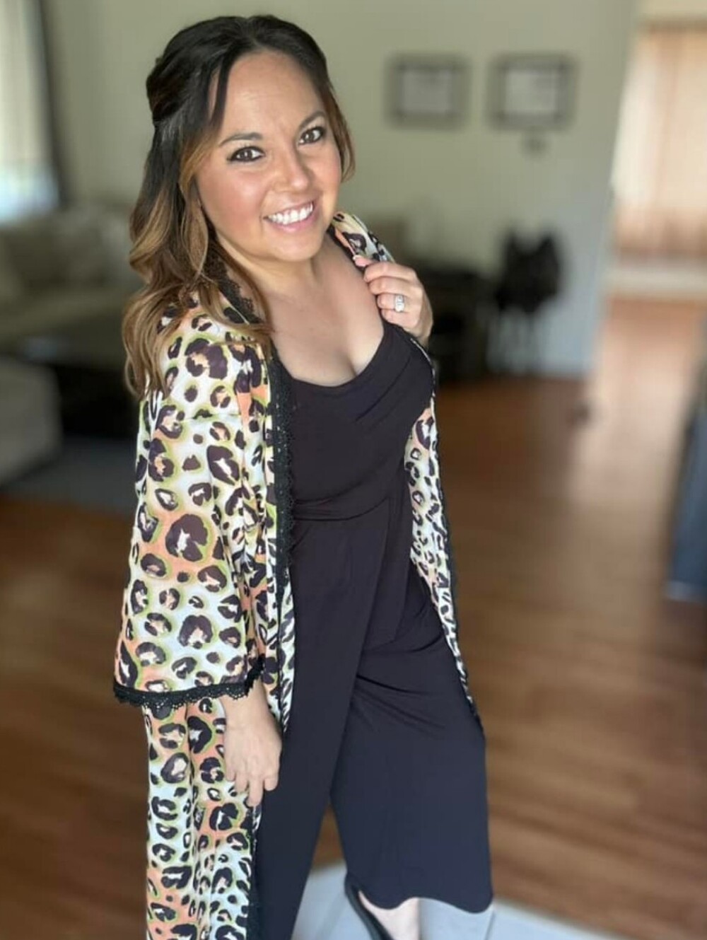 NWT LuLaRoe "NEON Leopard🐆Chloe" Kimono/Duster Blk🖤 Camel🐪 Cream🍦 NeonGrn💚L